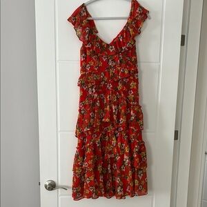 Marissa Webb Floral Ruffle Dress